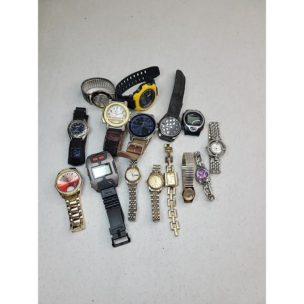 Lot Of 15 Men and Women Watches For Parts Or Repairs